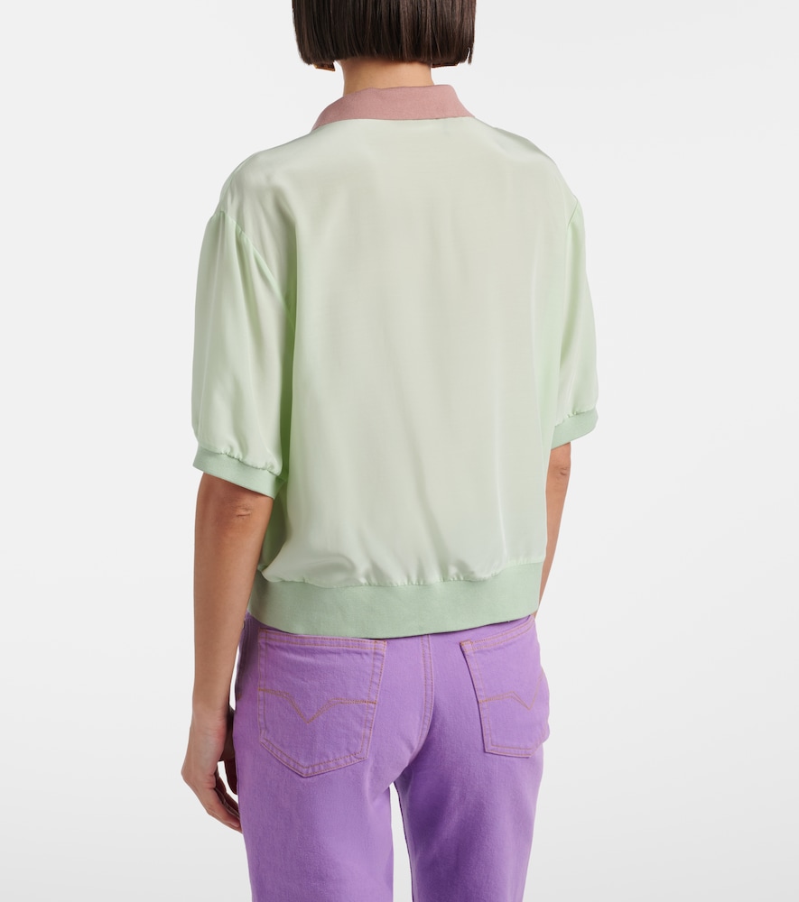 Versace Versace Cropped Silk Poplin Shirt 