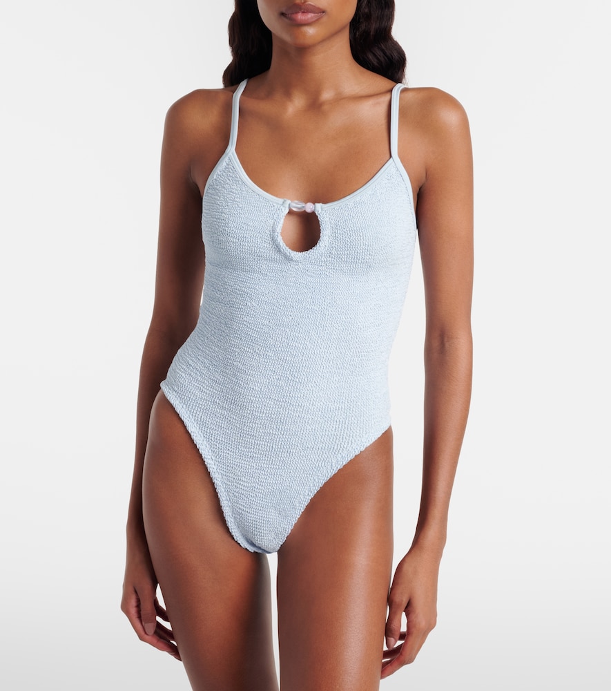 Hunza G Mia beaded cutout swimsuit
