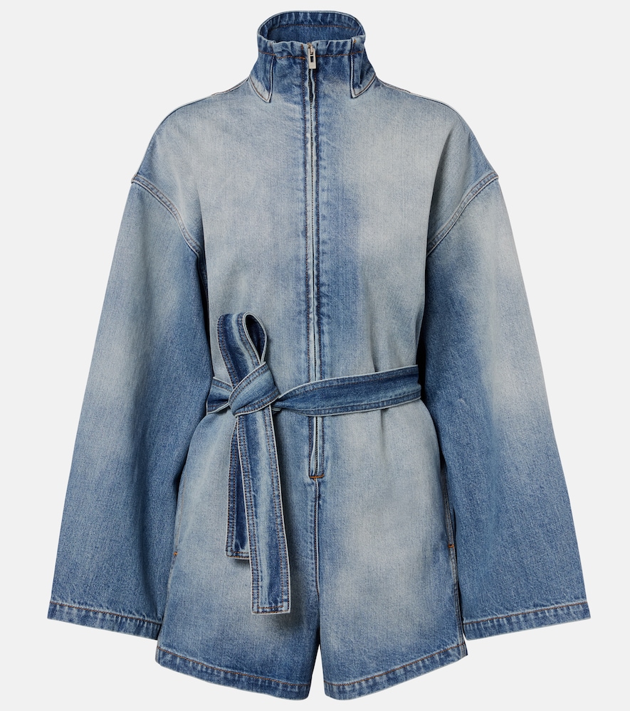 Alaia Alaïa Belted cotton denim romper