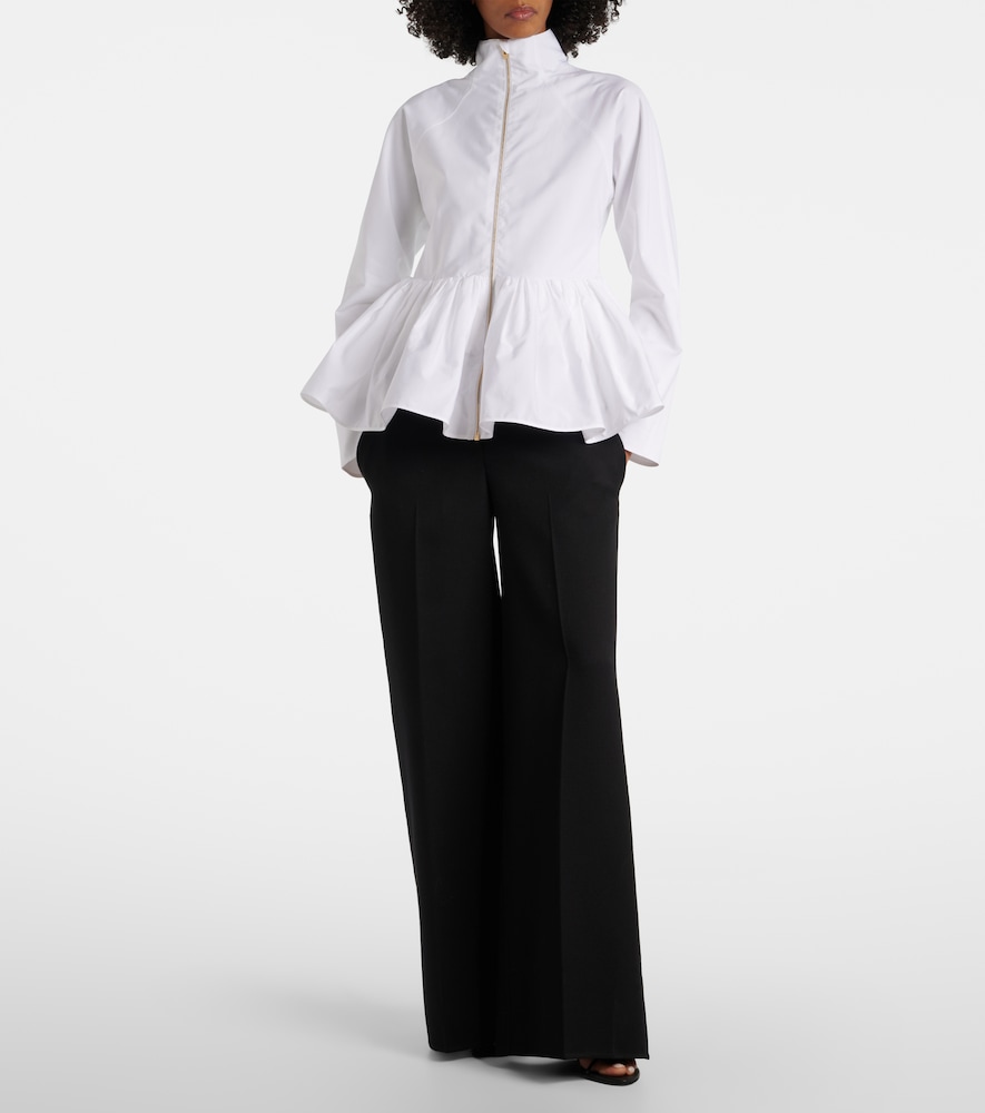  Alaia Alaã¯a Peplum Cotton Poplin Jacket 