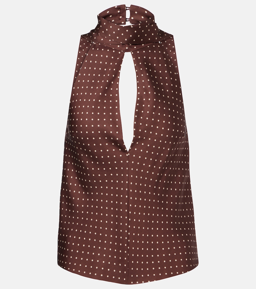 Posse Phoebe polka-dot halterneck top