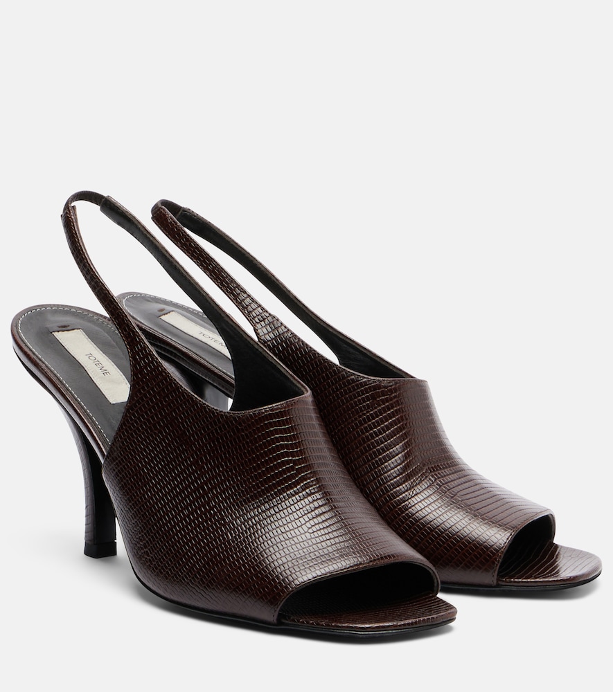 Toteme Embossed leather slingback sandals