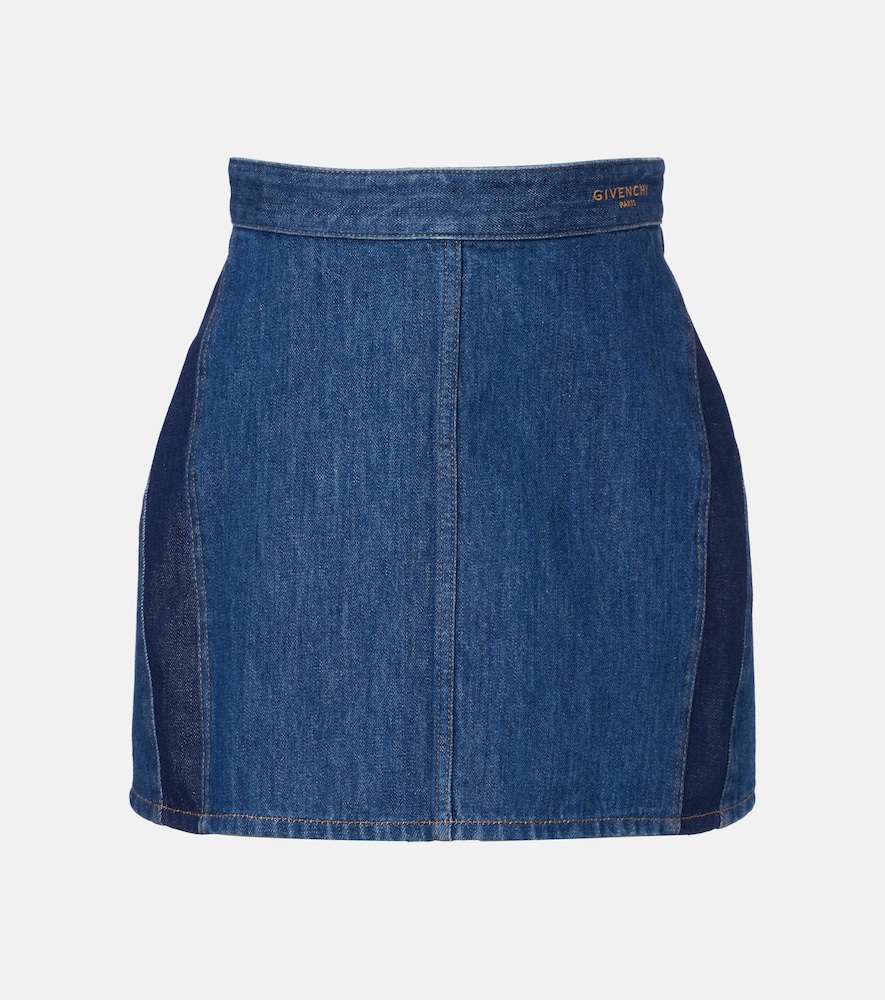 Givenchy Women's Blue Logo Denim Miniskirt UK Size 12 - Mytheresa