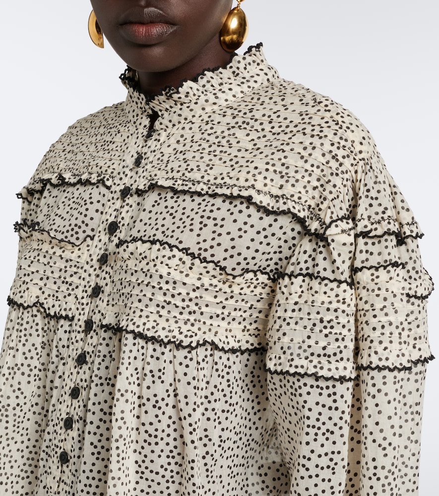 Doane Polka-Dot Cotton Voile Blouse