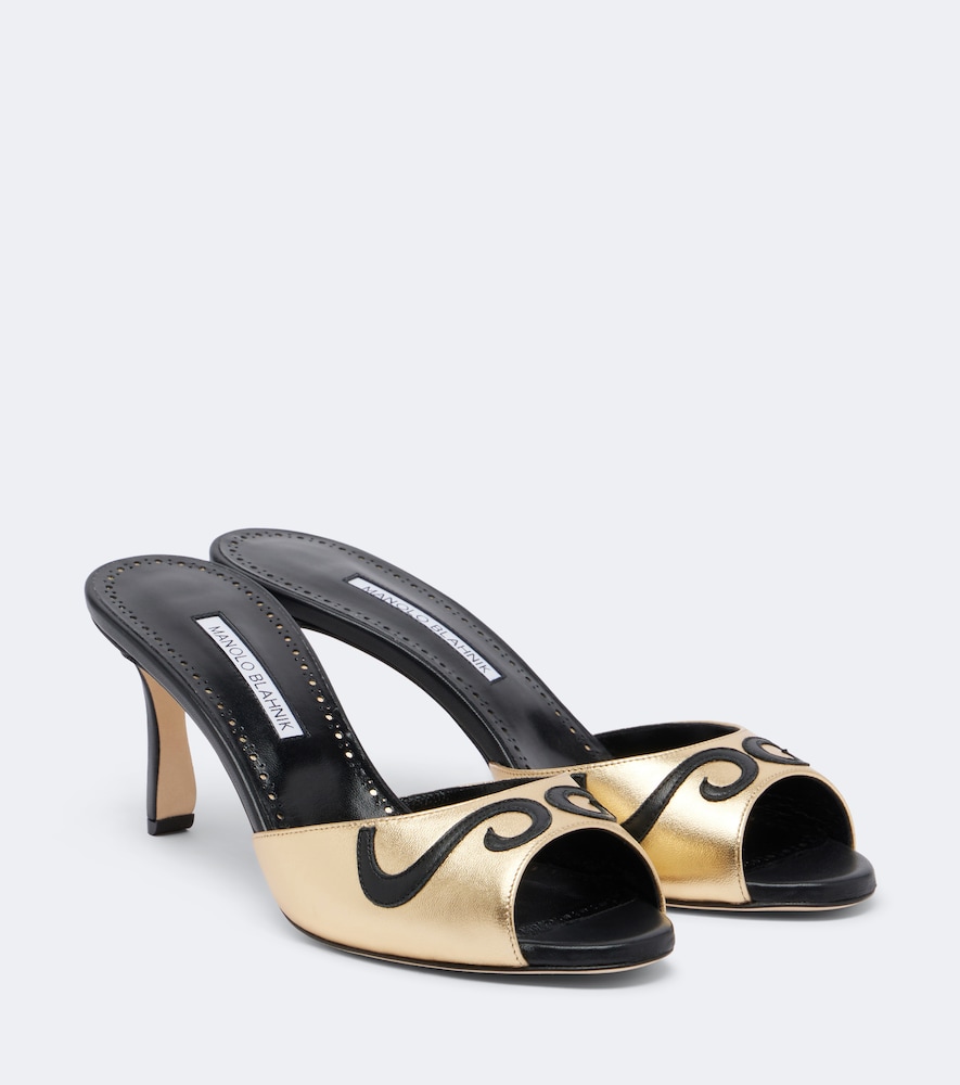 Bestickte Mules Pintonamu aus Leder