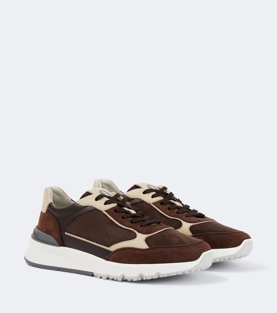 Sneakers aus Veloursleder mit Leder
