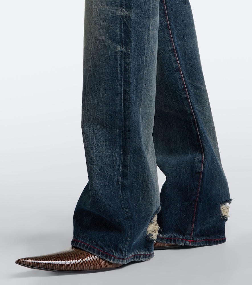 Re-Edition Distressed Faded Bootcut Jeans