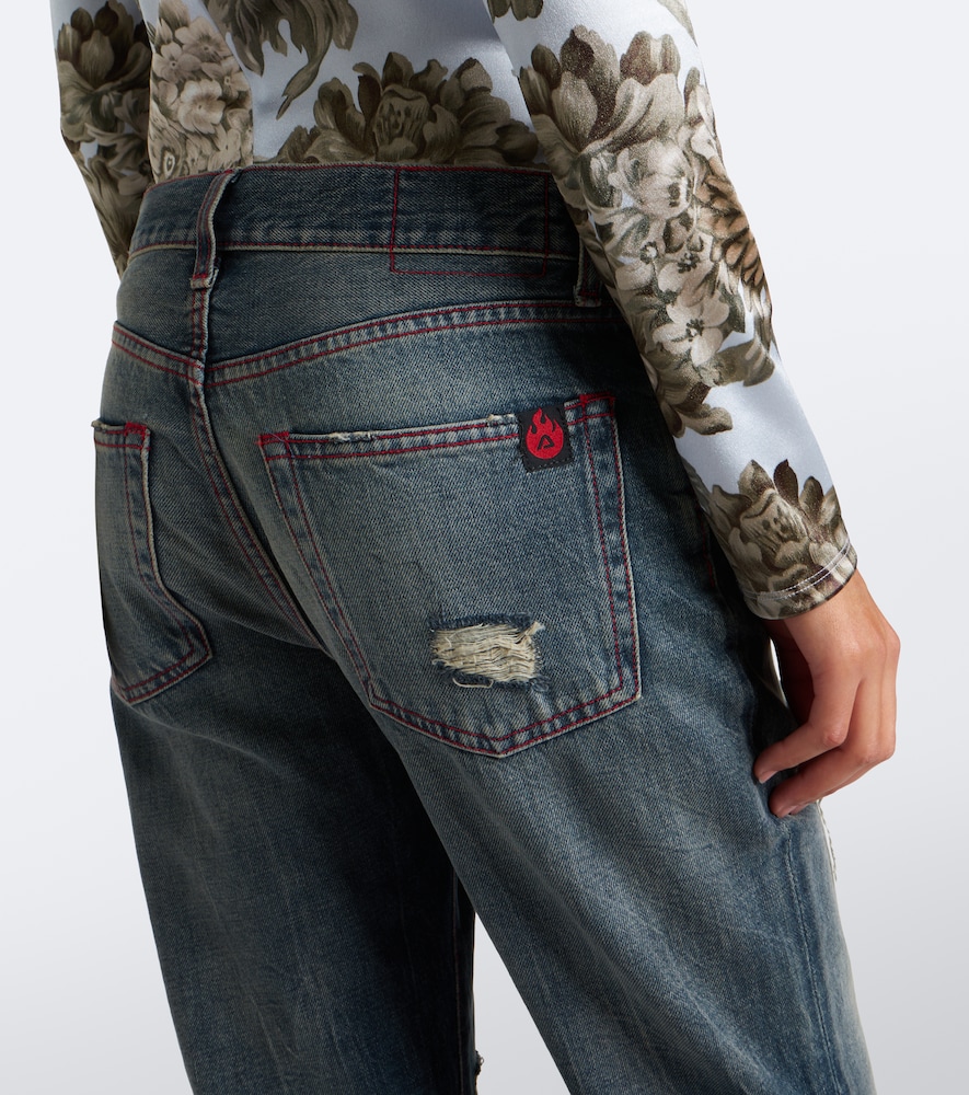 Re-Edition Distressed Faded Bootcut Jeans