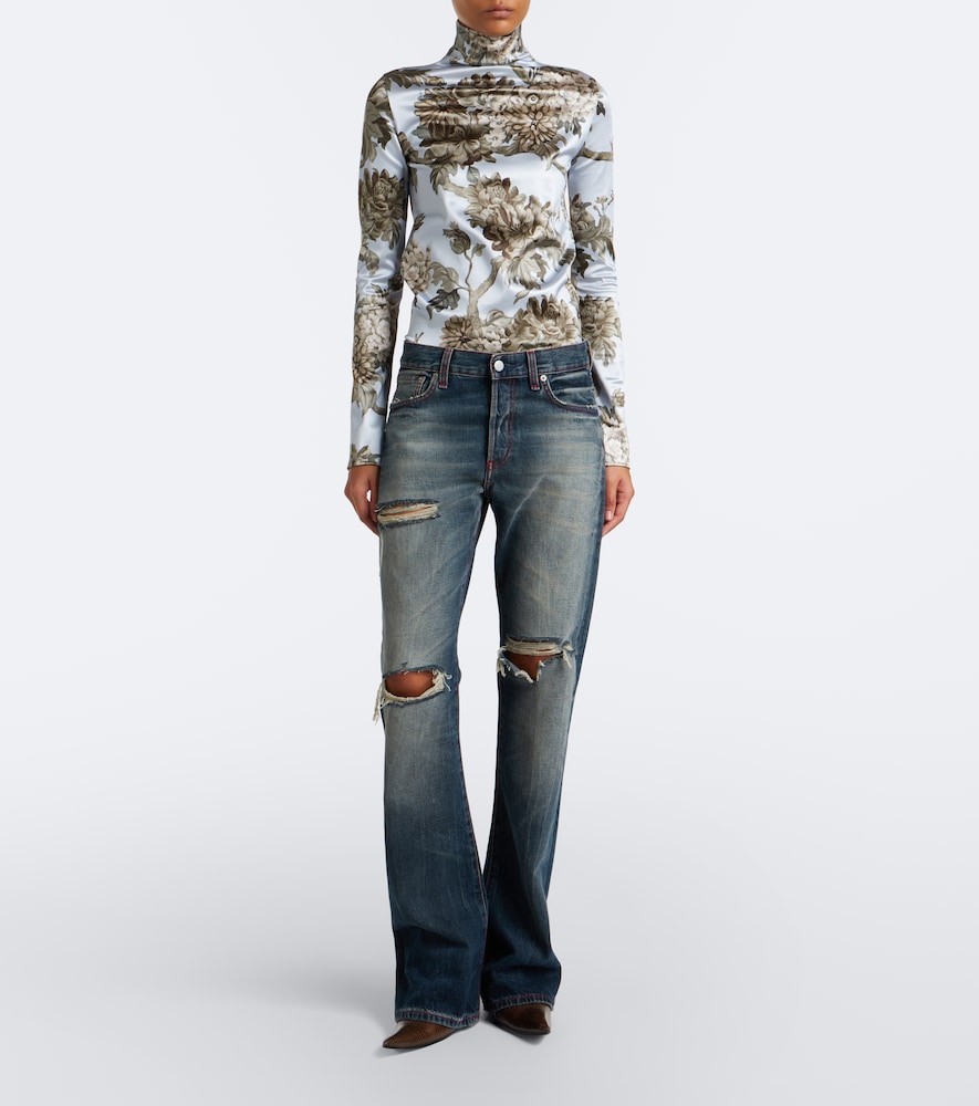 Re-Edition Distressed Faded Bootcut Jeans