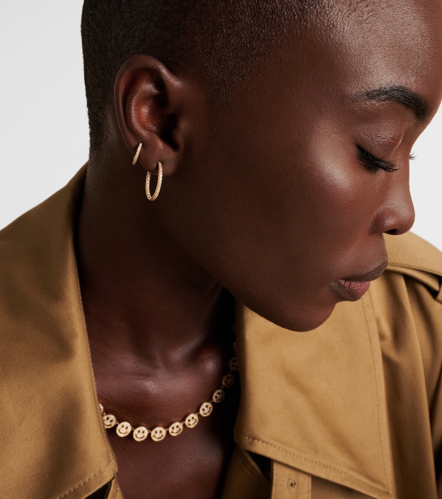 Sydney Evan 14kt gold hoop earrings with diamonds