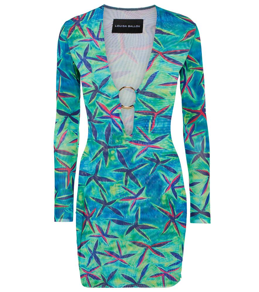 Louisa Ballou Helios printed mesh mini dress