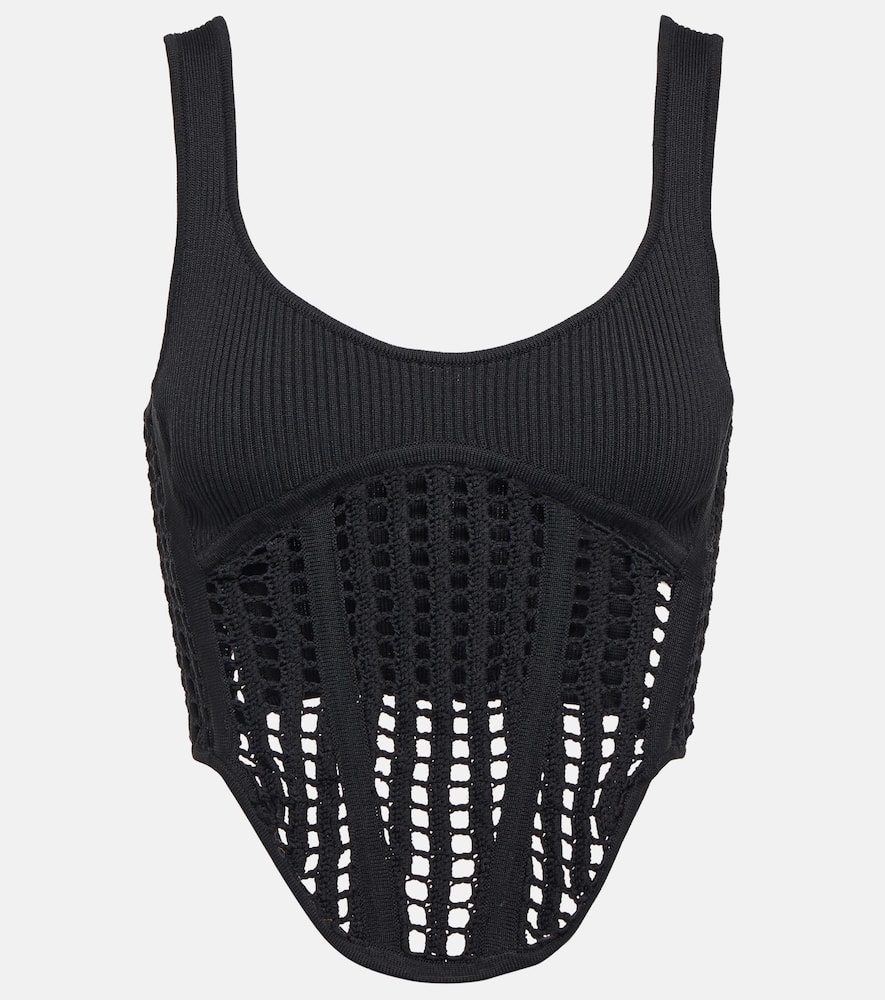 Dion Lee Black Recycled Viscose Tank Top In Black