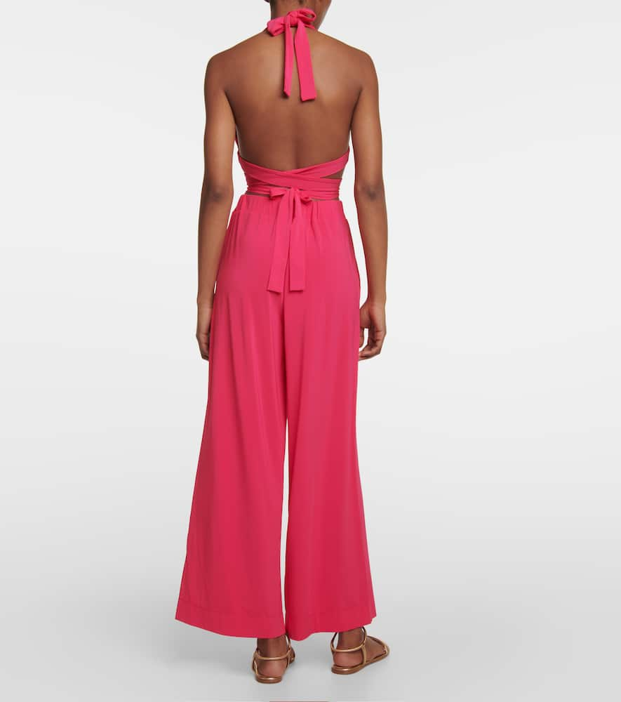 Shop Max Mara Emilia Wide-leg Jersey Pants In Fuxia