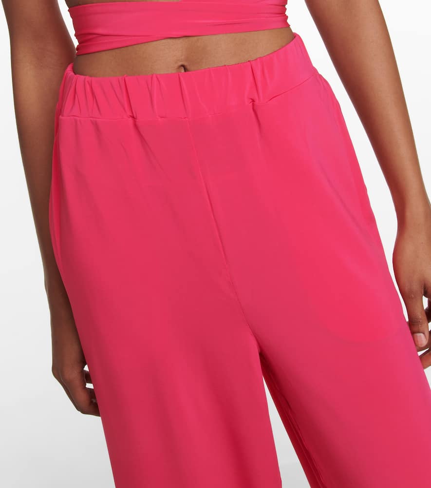 Shop Max Mara Emilia Wide-leg Jersey Pants In Fuxia