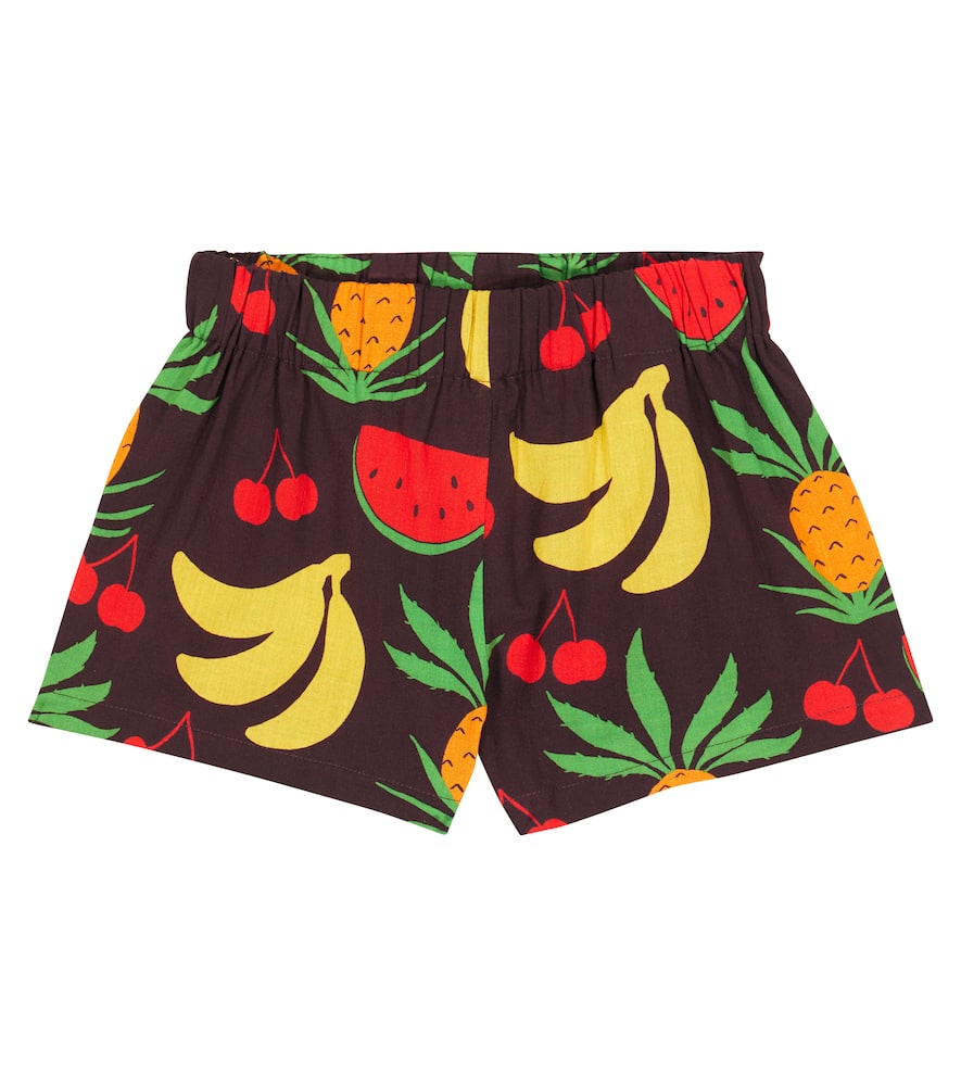 Mini Rodini Kids' Shorts Fruits Aus Baumwolle In Brown