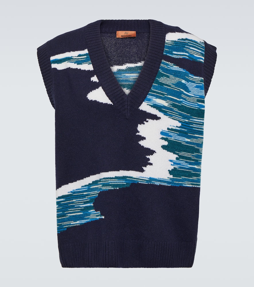 Space-dyed wool sweater vest