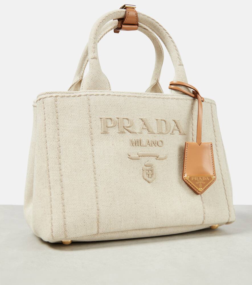 Prada Giardiniera Medium Canvas Tote Bag In Beige