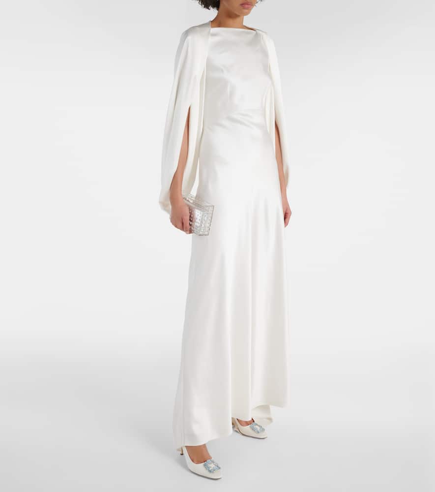 Manolo Blahnik Bridal Hangisi 90 embellished satin pumps