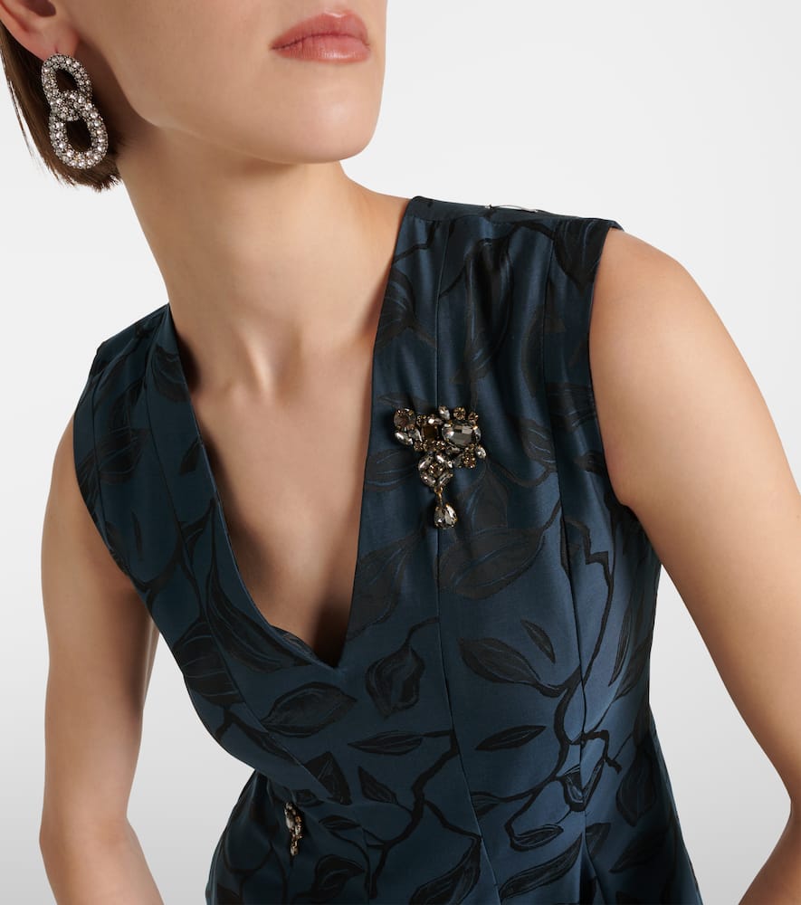 's Max Mara Diego Pleated Jacquard Midi Dress In Grün