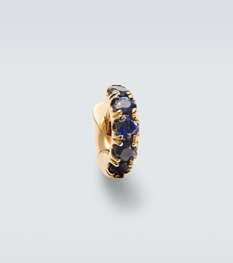 Macro Mini 18kt gold single earring with sapphires