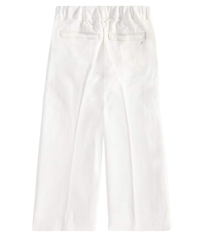 Bonpoint Gaetane Buttoned Wide-leg Trousers In Ecru