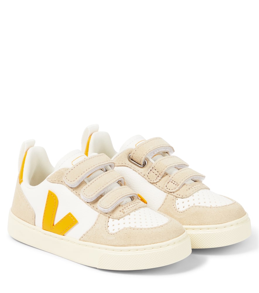 Veja Kids V-10 leather and suede sneakers