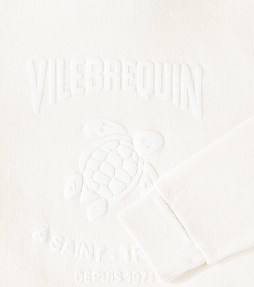 Vilebrequin Logo Cotton Fleece Hoodie In Beige