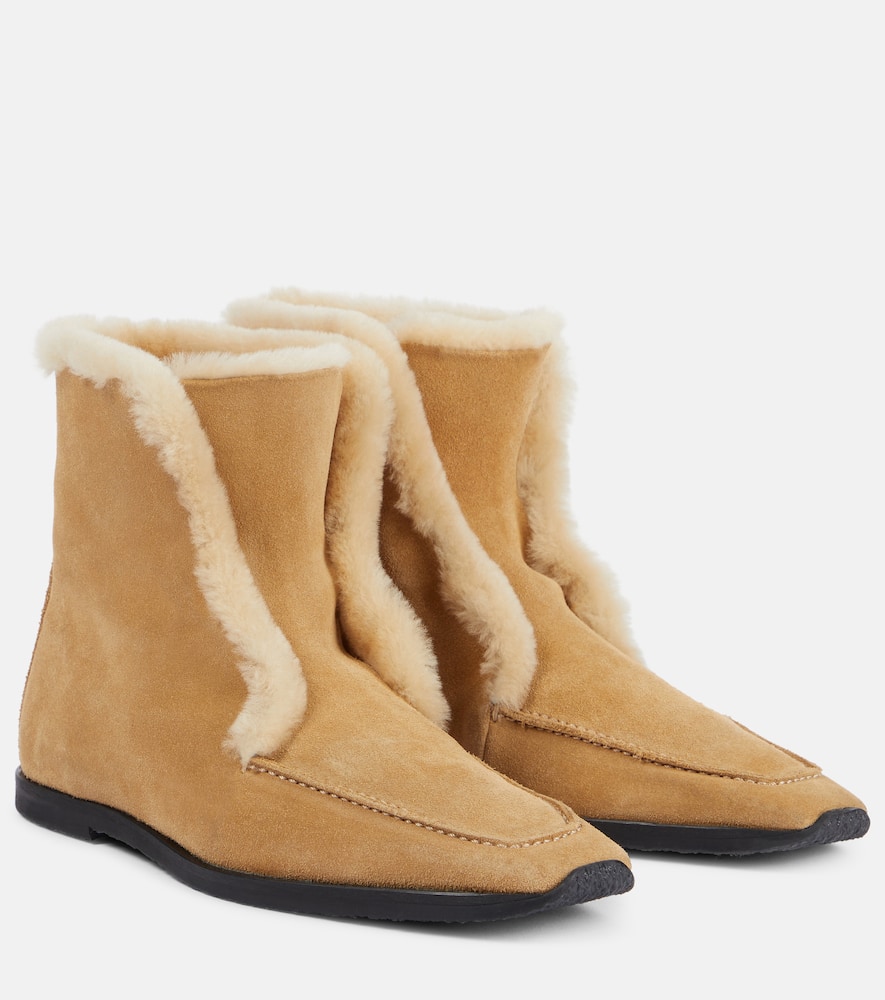 Shearling-lined suede ankle boots