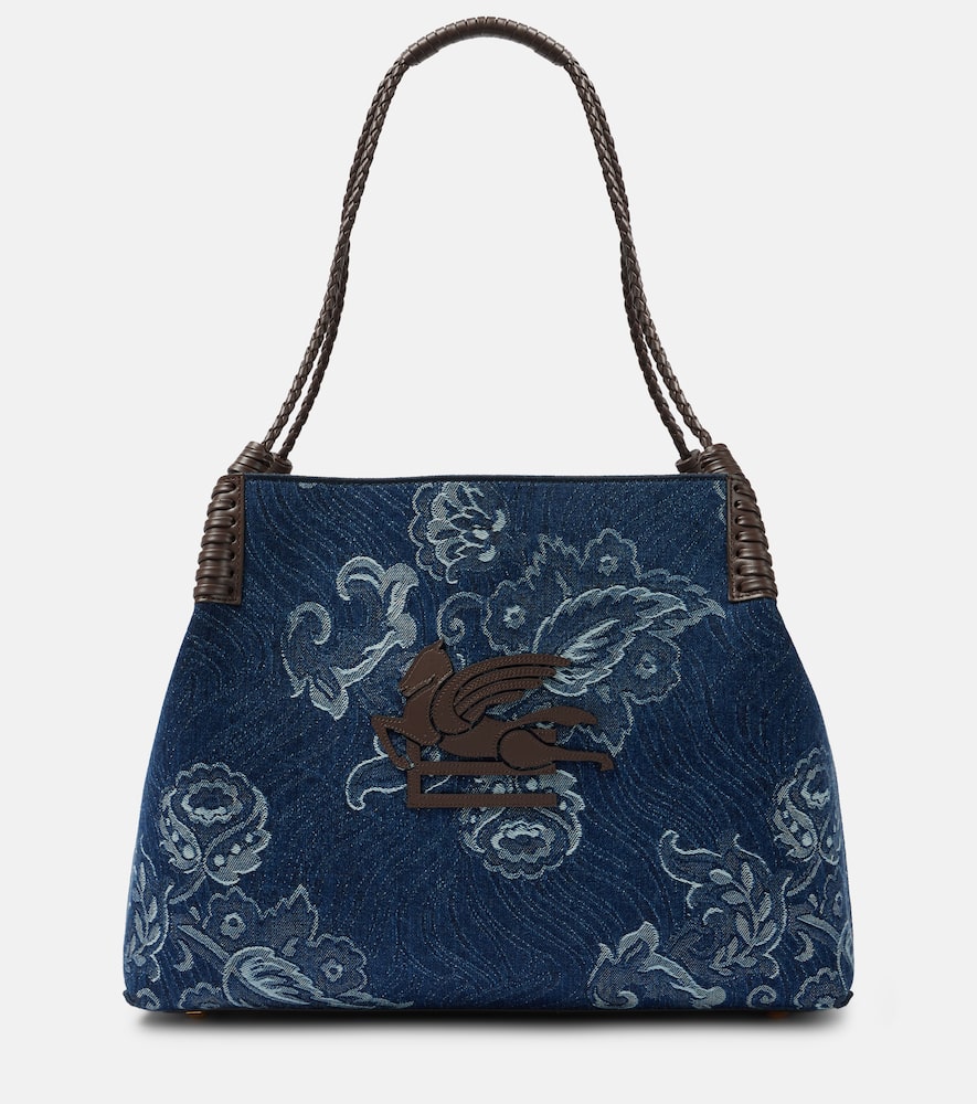Etro Libra Large denim jacquard tote bag