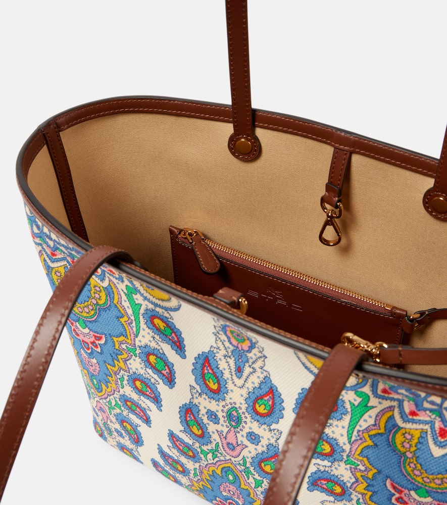 Etro Essential Large Canvas Tote Bag In White