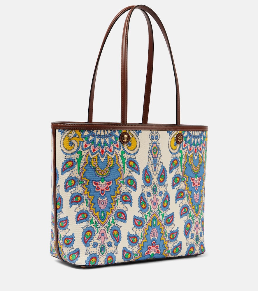 Etro Essential Large Canvas Tote Bag In White