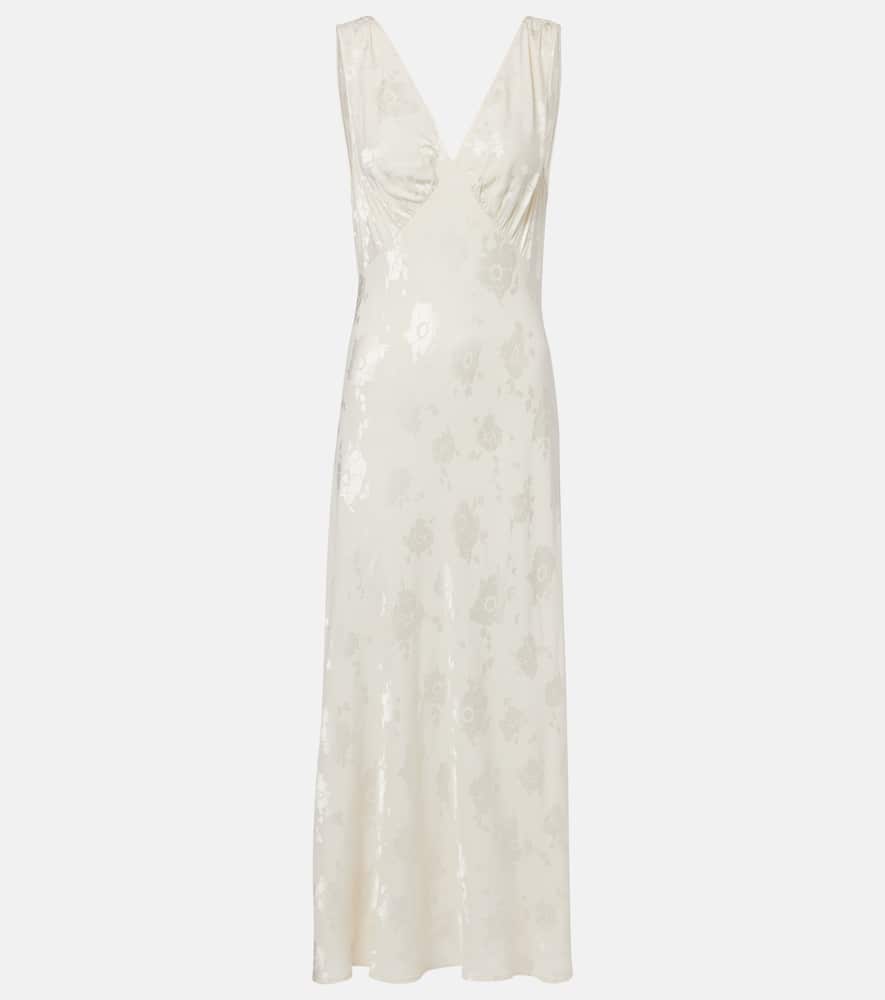 Sandrine floral jacquard midi dress