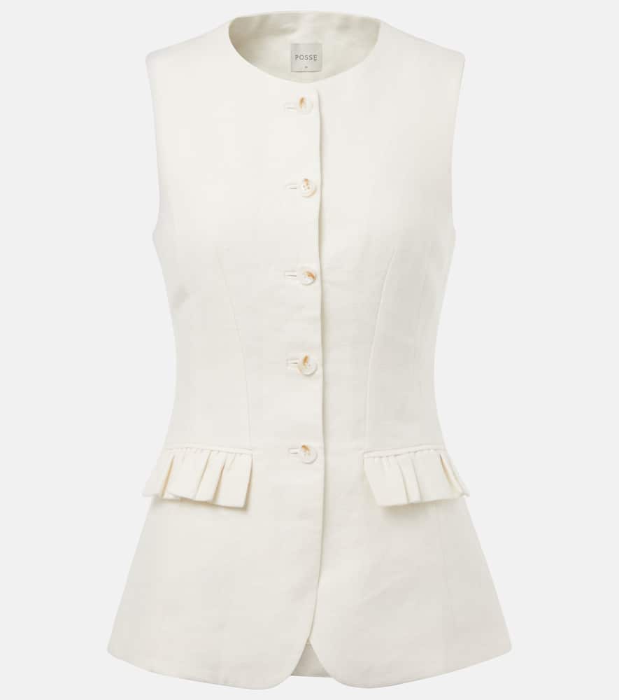 Matilda ruffled linen vest