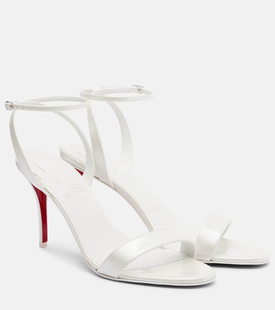 Christian Louboutin Miss Z 80 Patent Leather Sandals In White