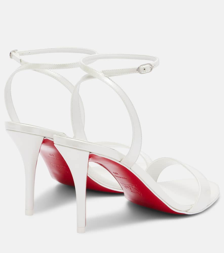 Christian Louboutin Miss Z 80 Patent Leather Sandals In White