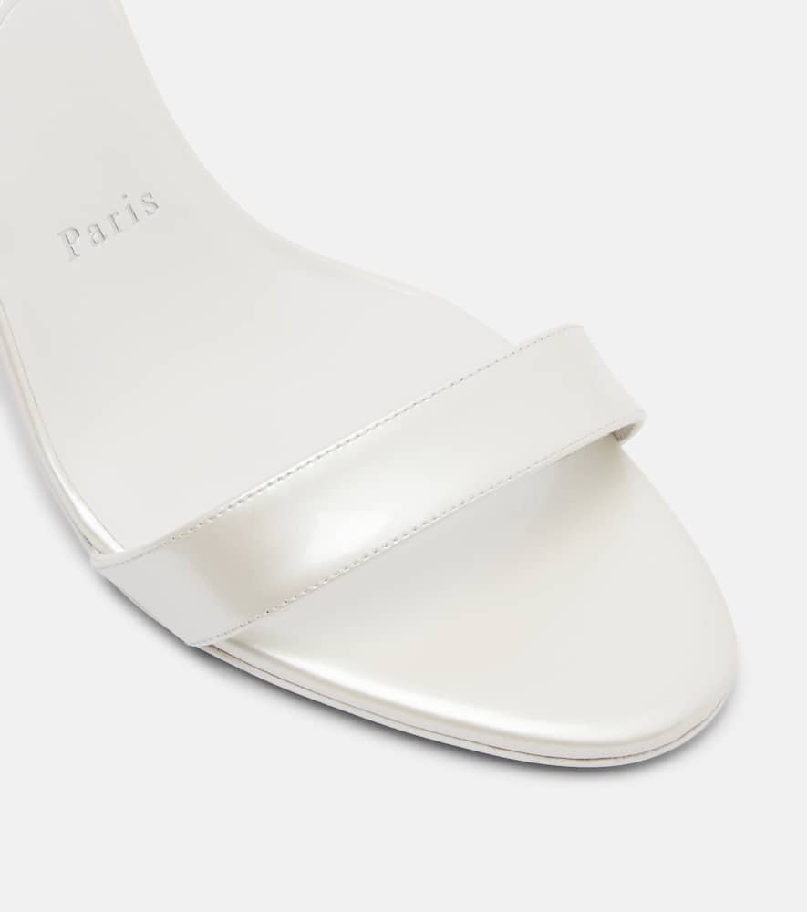Christian Louboutin Miss Z 80 Patent Leather Sandals In White