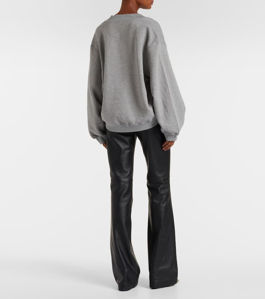 Attico Cotton Fleece Sweatshirt In Gray