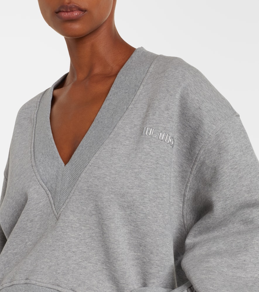 Attico Cotton Fleece Sweatshirt In Gray