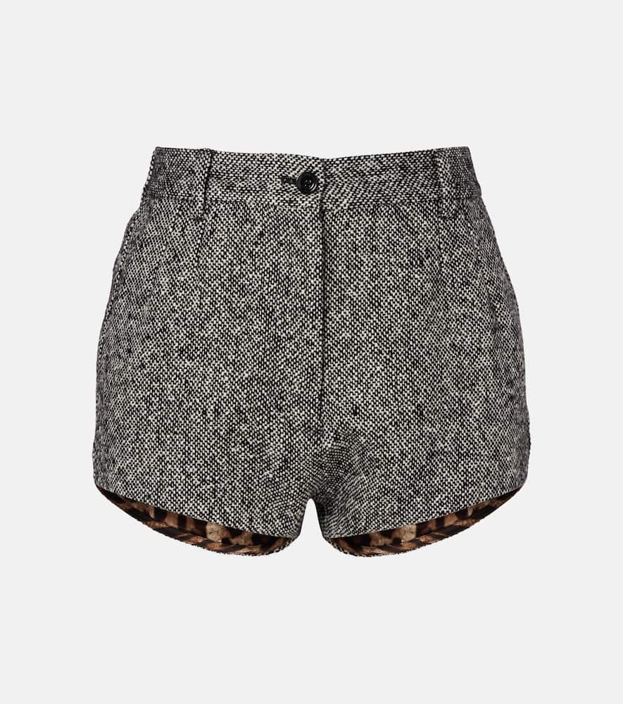 Dolce & Gabbana High-rise Wool And Cotton-blend Shorts In Black
