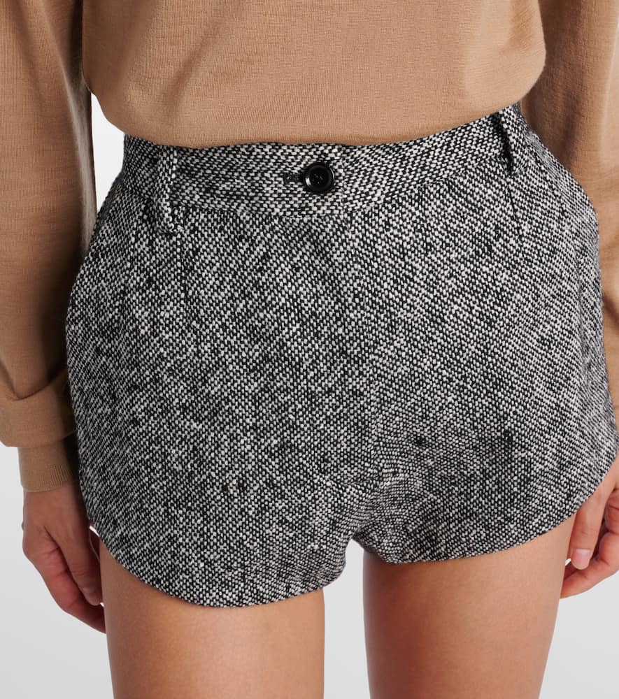 Dolce & Gabbana High-rise Wool And Cotton-blend Shorts In Black