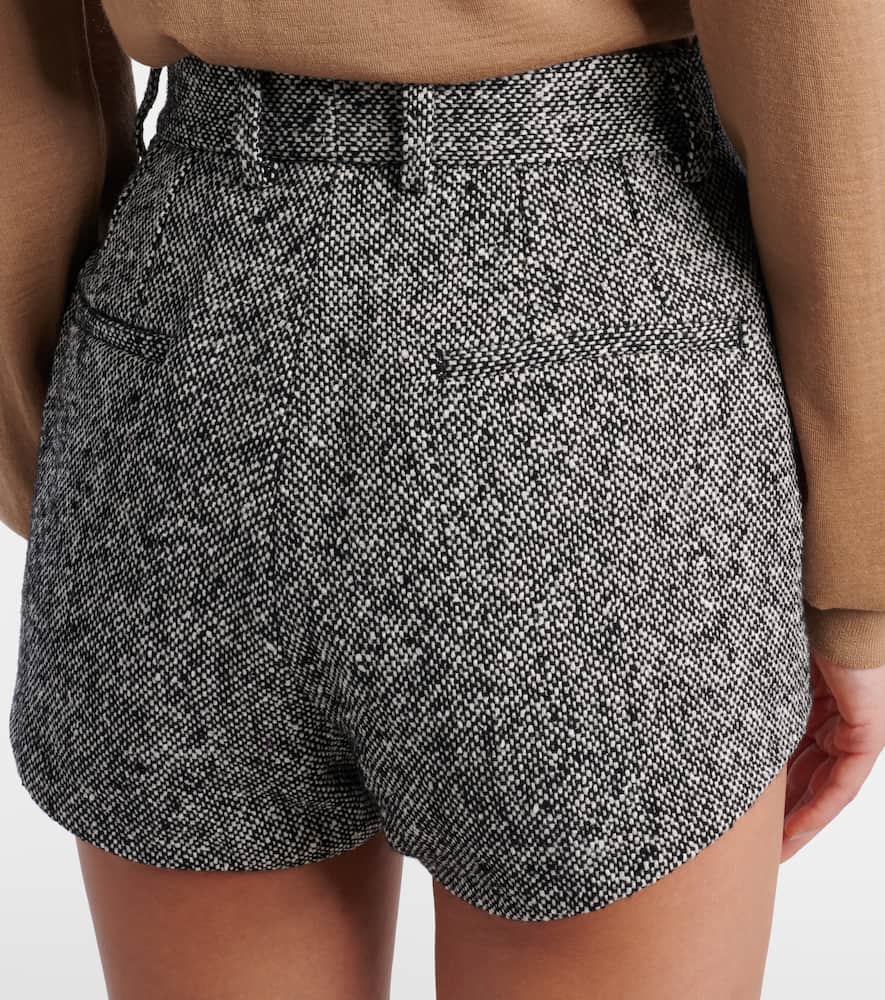 Dolce & Gabbana High-rise Wool And Cotton-blend Shorts In Black