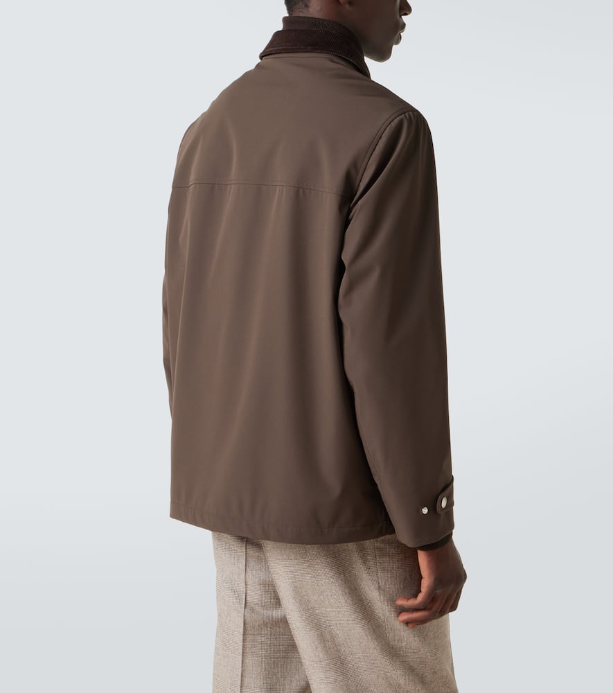 Brunello Cucinelli Corduroy-trimmed Field Jacket In Brown