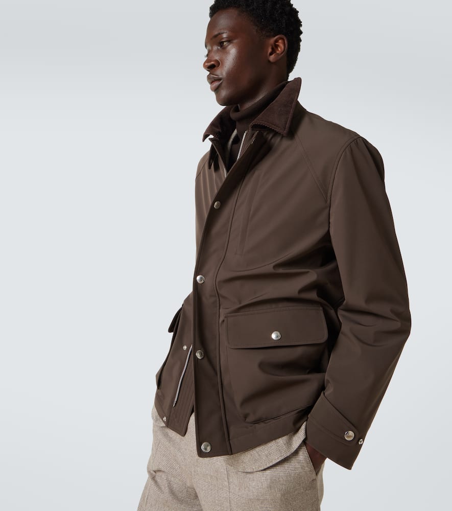 Brunello Cucinelli Corduroy-trimmed Field Jacket In Brown