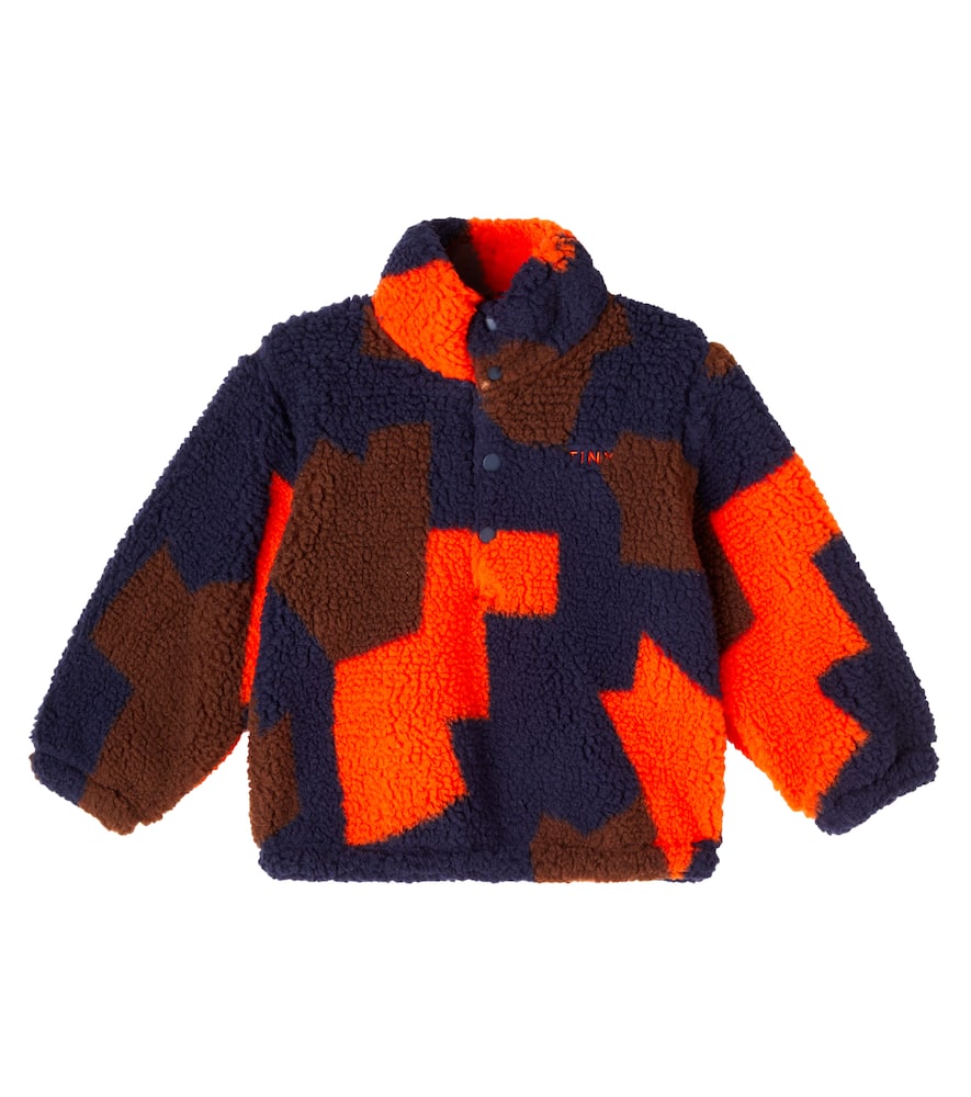 Tinycottons Kids' Faux Shearling Sweatshirt In Gray