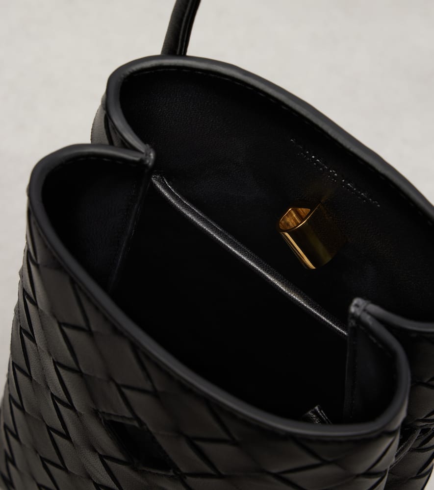 Bottega Veneta Jodie Intrecciato Mini Leather Shoulder Bag In Black