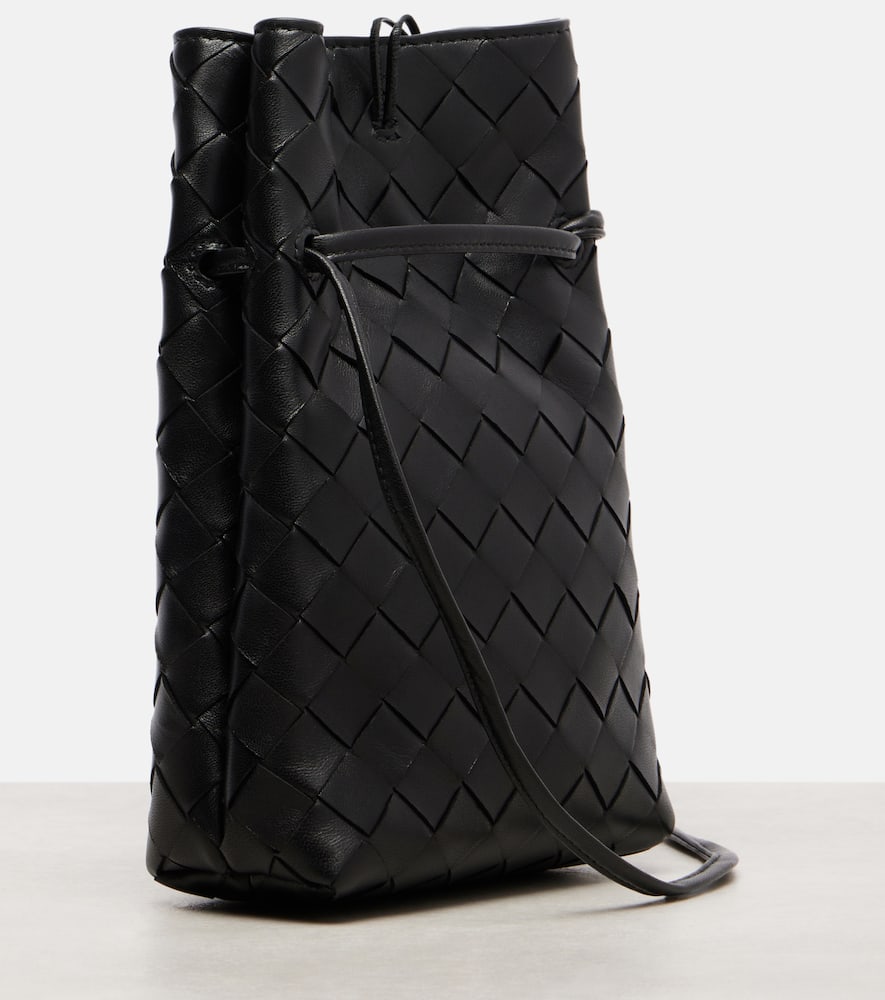 Bottega Veneta Jodie Intrecciato Mini Leather Shoulder Bag In Black