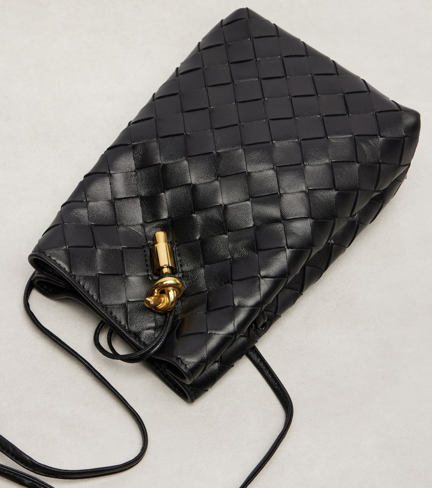 Bottega Veneta Jodie Intrecciato Mini Leather Shoulder Bag In Black