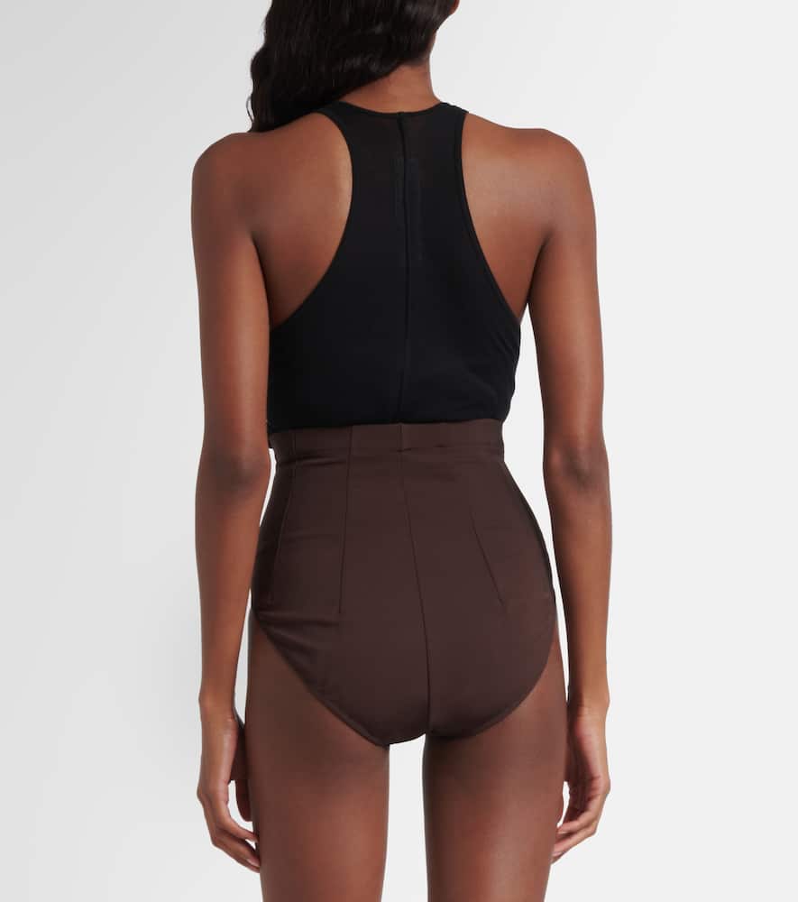 Rick Owens Dirt High-rise Micro Shorts In Brown