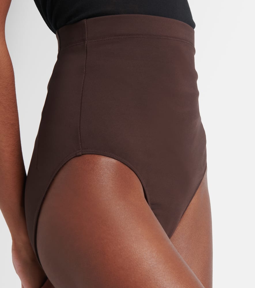 Rick Owens Dirt High-rise Micro Shorts In Brown