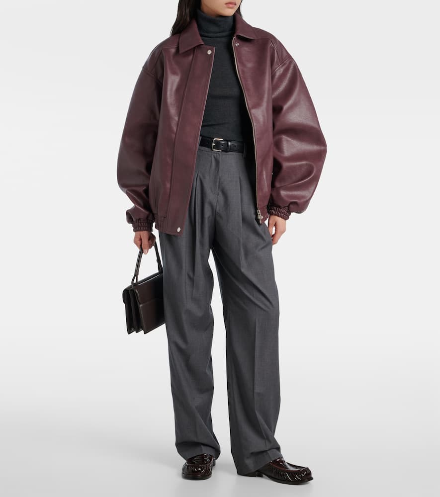 The Frankie Shop Utica Thin Wool And Silk Turtleneck Sweater In Gray
